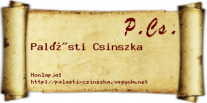 Palásti Csinszka névjegykártya